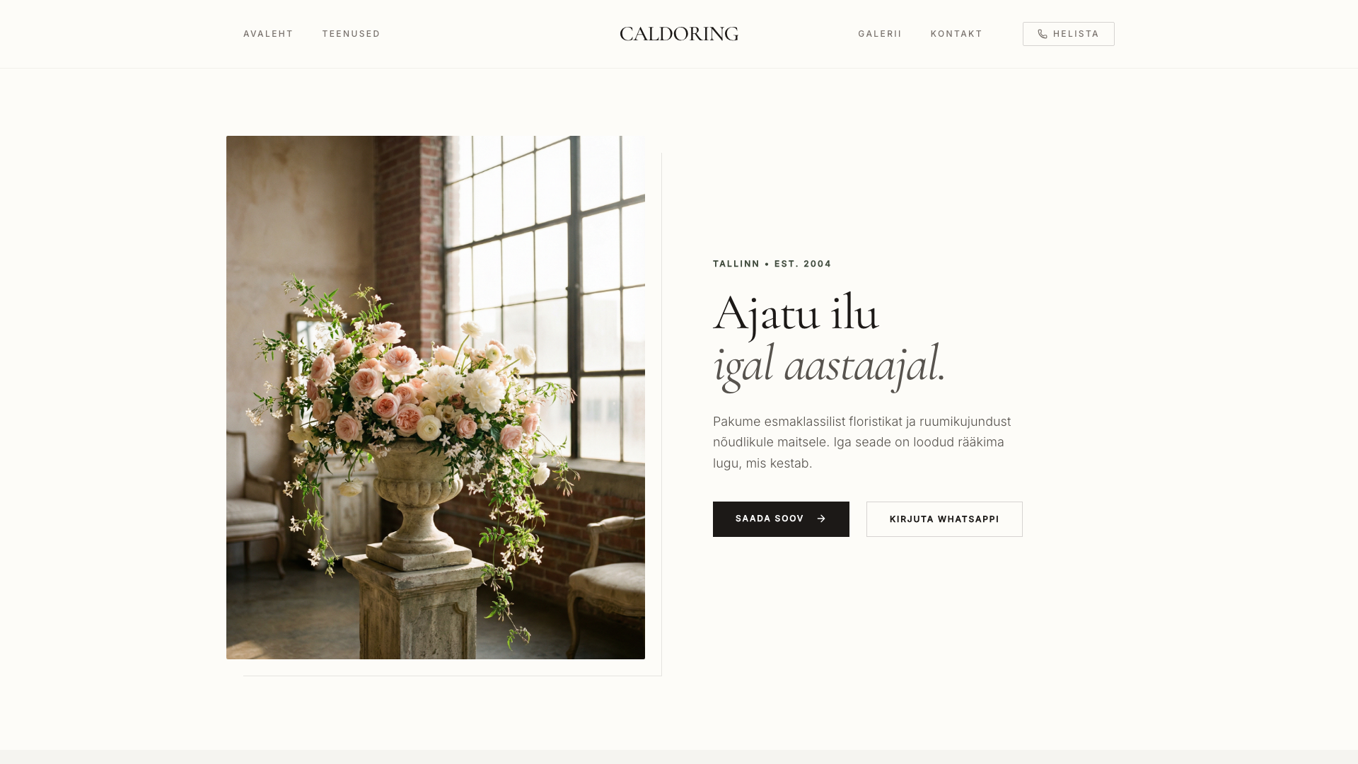 Caldoring - Florist website Tallinn