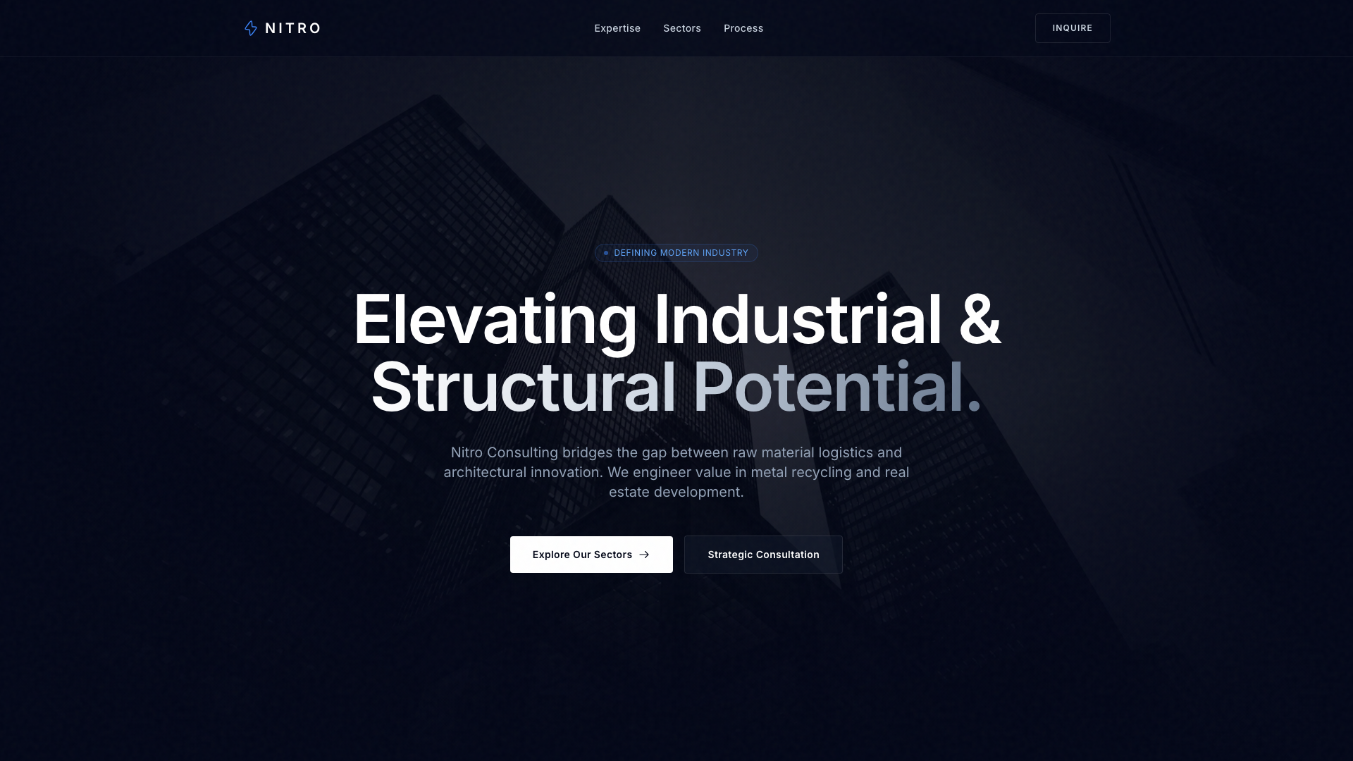 Nitro Consulting - Industrial consulting website
